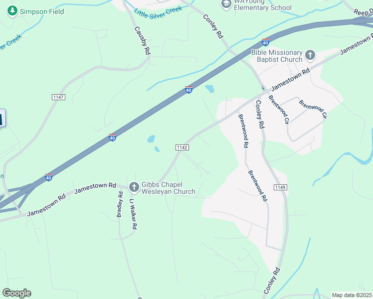 map of restaurants, bars, coffee shops, grocery stores, and more near 1633 Jamestown Road in Morganton