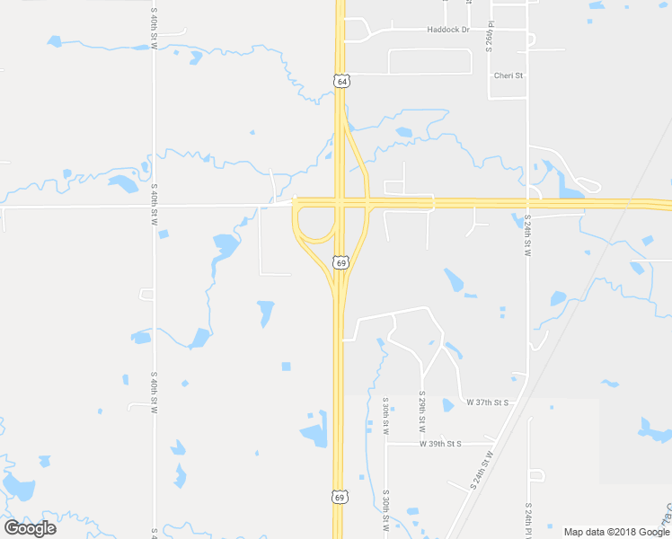 map of restaurants, bars, coffee shops, grocery stores, and more near 4405 South 32nd Street in Muskogee