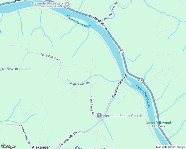 map of restaurants, bars, coffee shops, grocery stores, and more near 9 Mary Lane in Alexander