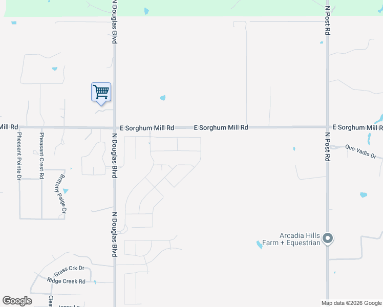 map of restaurants, bars, coffee shops, grocery stores, and more near 9024 East Sorghum Mill Road in Arcadia