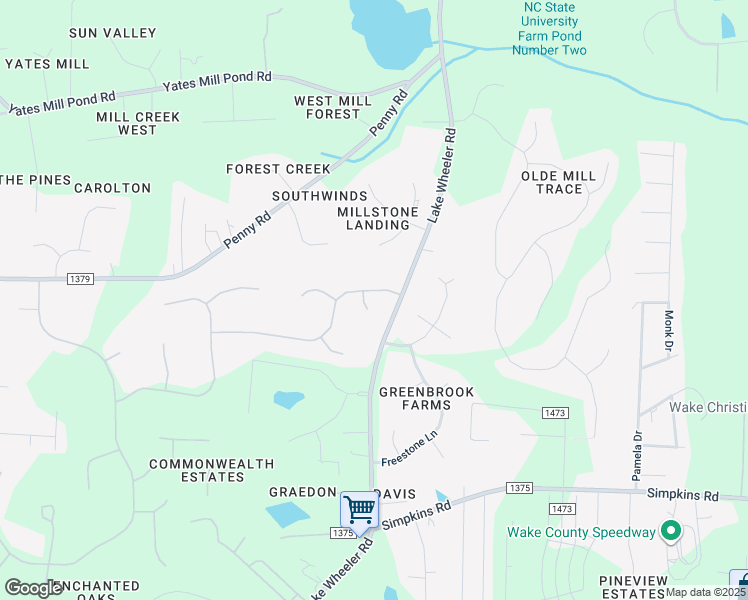 map of restaurants, bars, coffee shops, grocery stores, and more near 2201 Black Willow Court in Raleigh