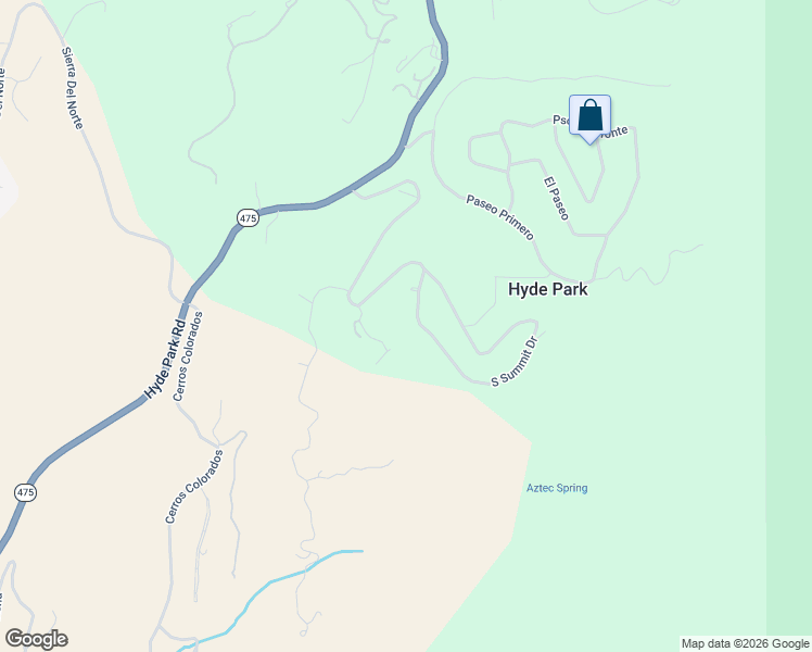 map of restaurants, bars, coffee shops, grocery stores, and more near 1188 South Summit Drive in Santa Fe