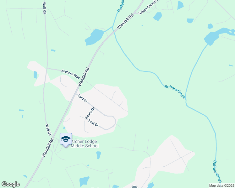 map of restaurants, bars, coffee shops, grocery stores, and more near 68 Spring Leaf Lane in Wendell