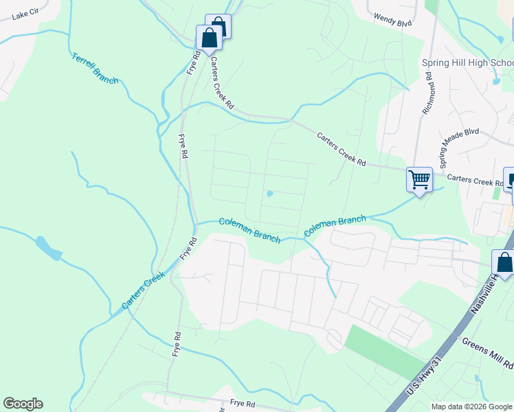 map of restaurants, bars, coffee shops, grocery stores, and more near Chaplins Trace in Columbia
