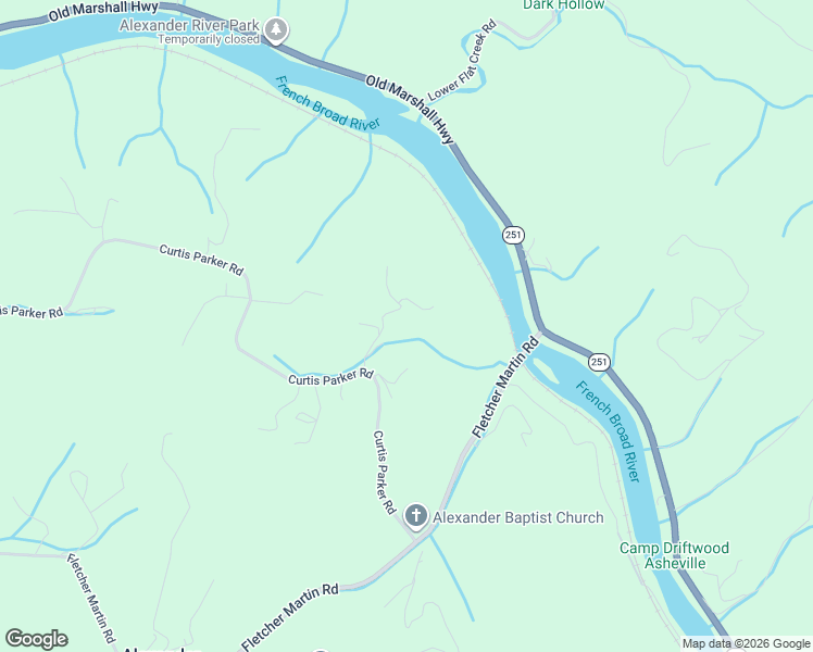 map of restaurants, bars, coffee shops, grocery stores, and more near 9 Mary Lane in Alexander