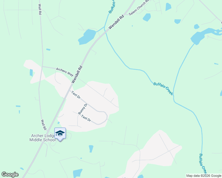 map of restaurants, bars, coffee shops, grocery stores, and more near 84 Spring Leaf Lane in Wendell