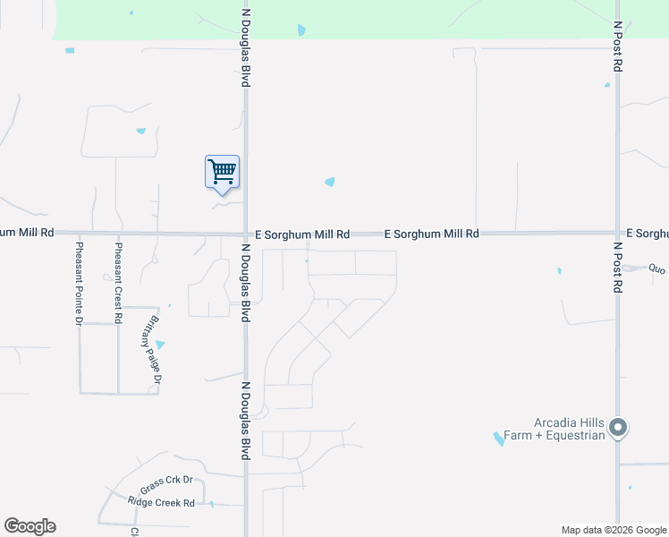 map of restaurants, bars, coffee shops, grocery stores, and more near 8764 East Sorghum Mill Road in Arcadia