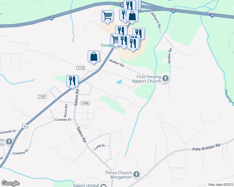 map of restaurants, bars, coffee shops, grocery stores, and more near 309 Fletcher Street in Morganton