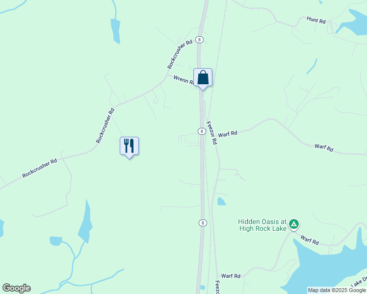 map of restaurants, bars, coffee shops, grocery stores, and more near North Carolina 8 in Lexington