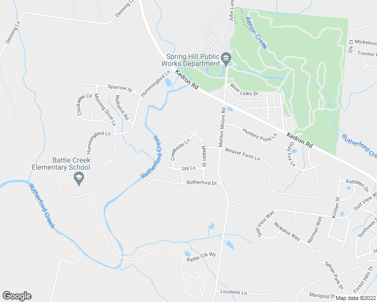 map of restaurants, bars, coffee shops, grocery stores, and more near 1016 Mallory Lane in Spring Hill