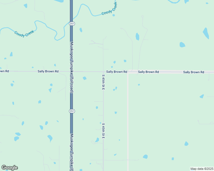 map of restaurants, bars, coffee shops, grocery stores, and more near 3404 South 45th Street East in Muskogee