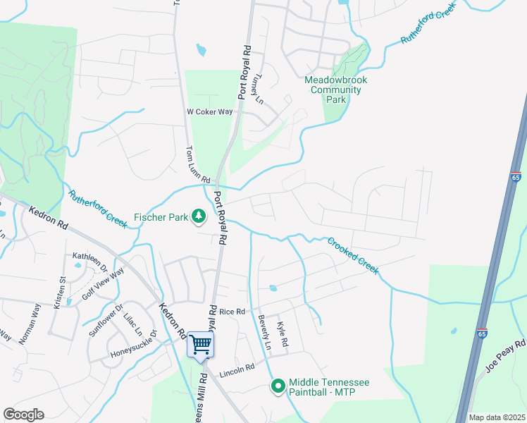map of restaurants, bars, coffee shops, grocery stores, and more near 219 Ruth Way in Spring Hill