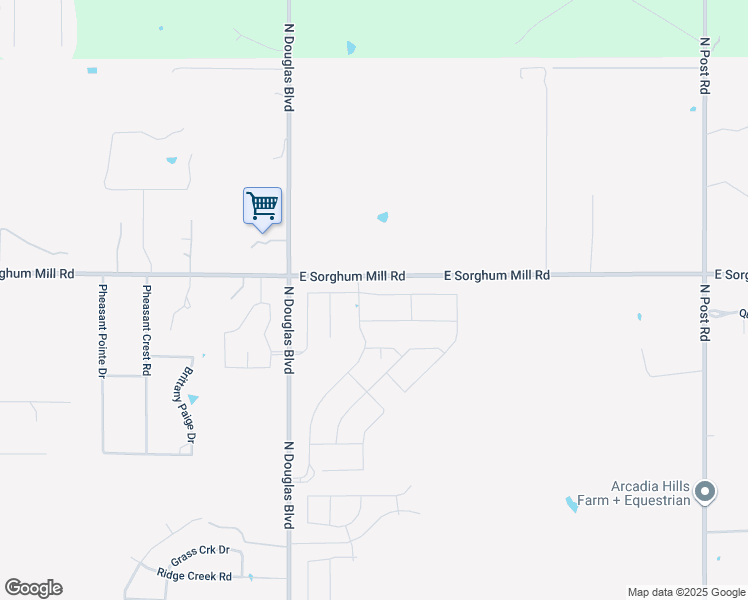 map of restaurants, bars, coffee shops, grocery stores, and more near 8764 East Sorghum Mill Road in Arcadia