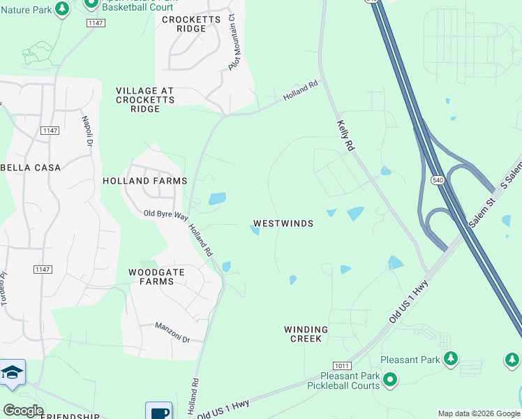 map of restaurants, bars, coffee shops, grocery stores, and more near 2616 Southwinds Run in Apex