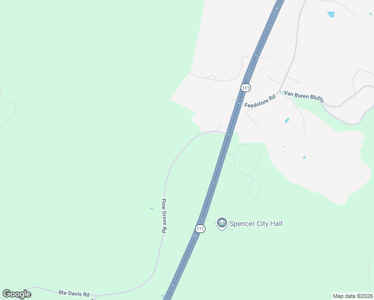 map of restaurants, bars, coffee shops, grocery stores, and more near 2675 Pine Grove Road in Spencer