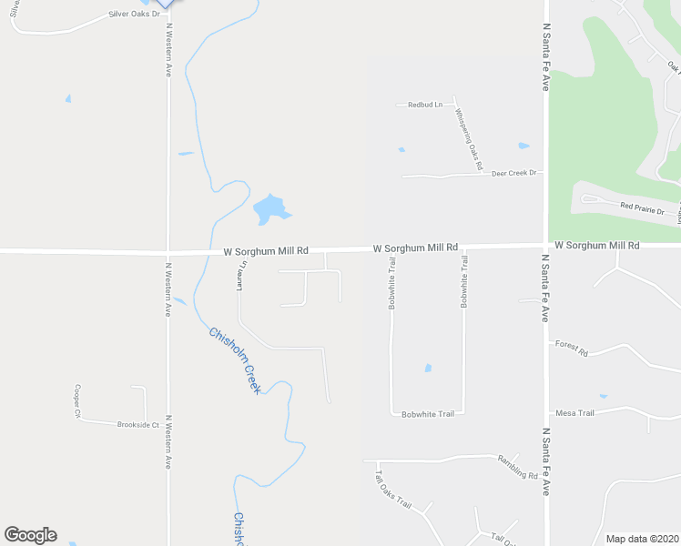 map of restaurants, bars, coffee shops, grocery stores, and more near 23281 Hunters Trail in Edmond