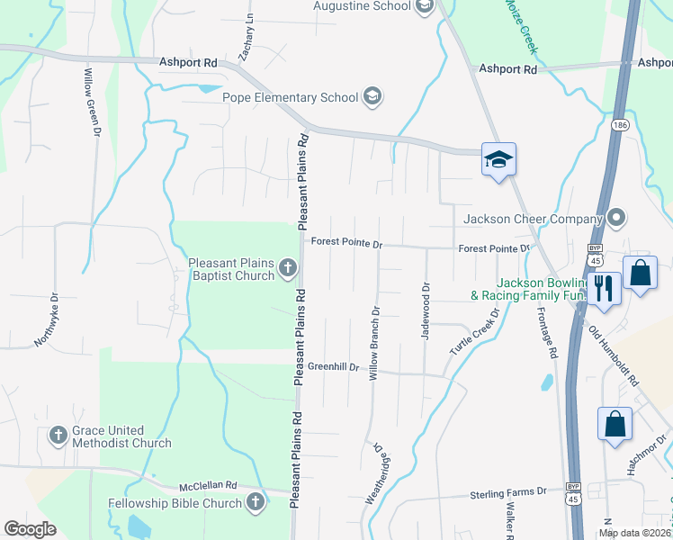 map of restaurants, bars, coffee shops, grocery stores, and more near 29 Wakefield Cove in Jackson