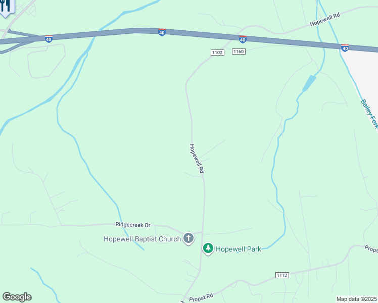 map of restaurants, bars, coffee shops, grocery stores, and more near 980 Hopewell Road in Morganton