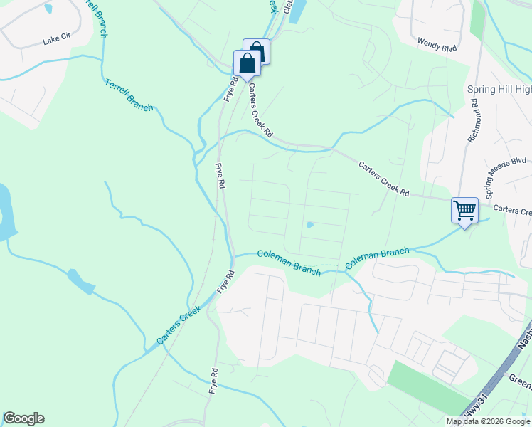 map of restaurants, bars, coffee shops, grocery stores, and more near 2933 Carters Creek Station Road in Columbia