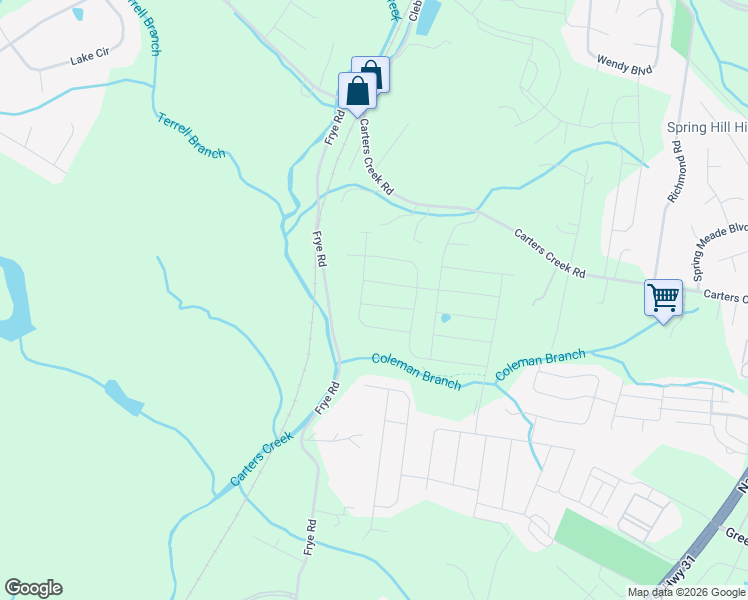 map of restaurants, bars, coffee shops, grocery stores, and more near 2933 Carters Creek Station Road in Columbia