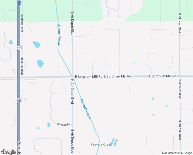 map of restaurants, bars, coffee shops, grocery stores, and more near 6001 East Sorghum Mill Road in Edmond