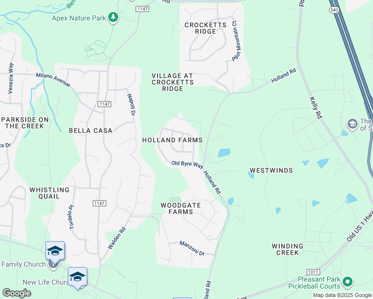 map of restaurants, bars, coffee shops, grocery stores, and more near 1953 Post Rail Lane in Apex