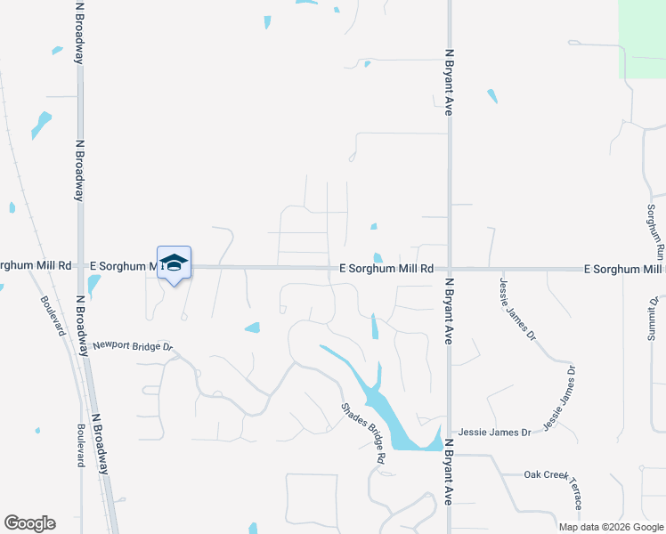 map of restaurants, bars, coffee shops, grocery stores, and more near 1001 East Sorghum Mill Road in Edmond