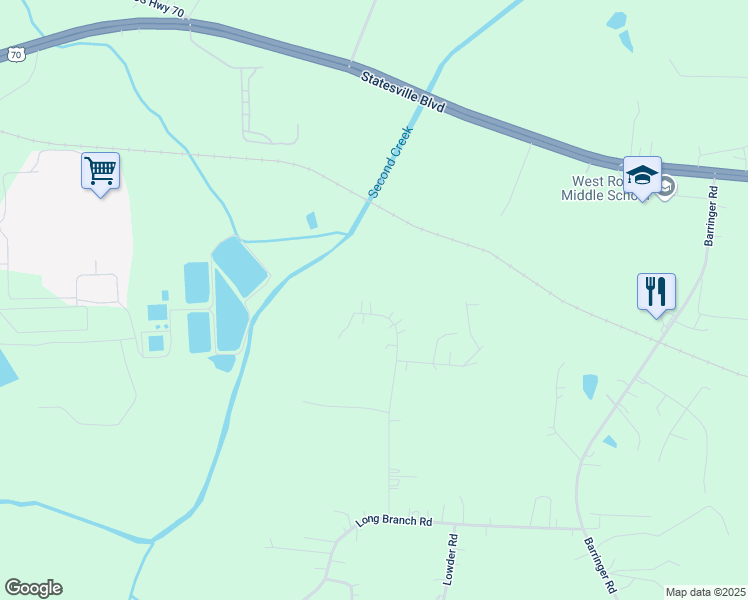 map of restaurants, bars, coffee shops, grocery stores, and more near 1355 Richard Road in Salisbury