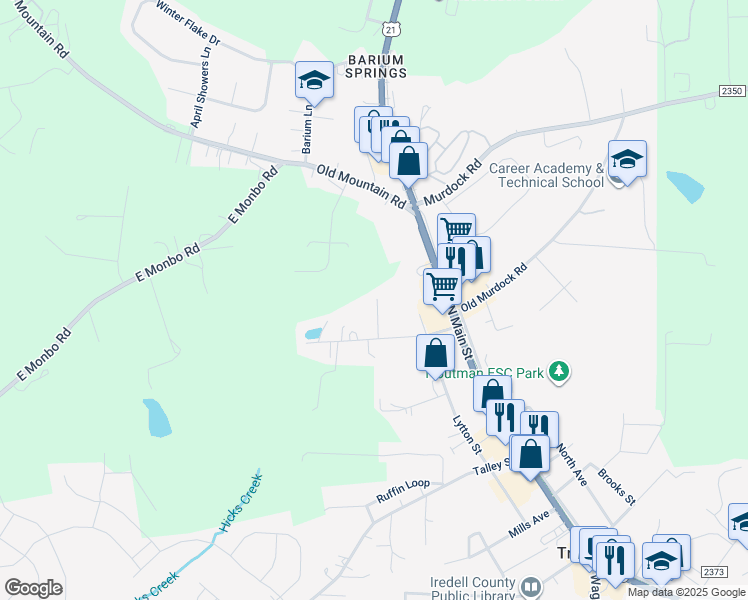 map of restaurants, bars, coffee shops, grocery stores, and more near 146 Goodman Road in Troutman