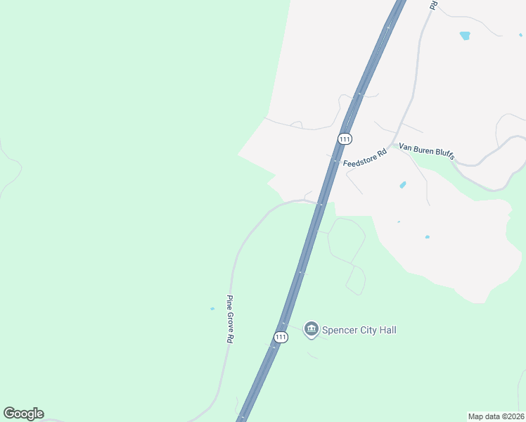 map of restaurants, bars, coffee shops, grocery stores, and more near 2675 Pine Grove Road in Spencer