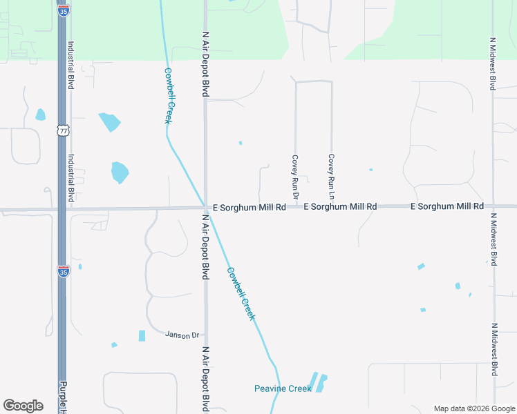map of restaurants, bars, coffee shops, grocery stores, and more near 5941 East Sorghum Mill Road in Edmond