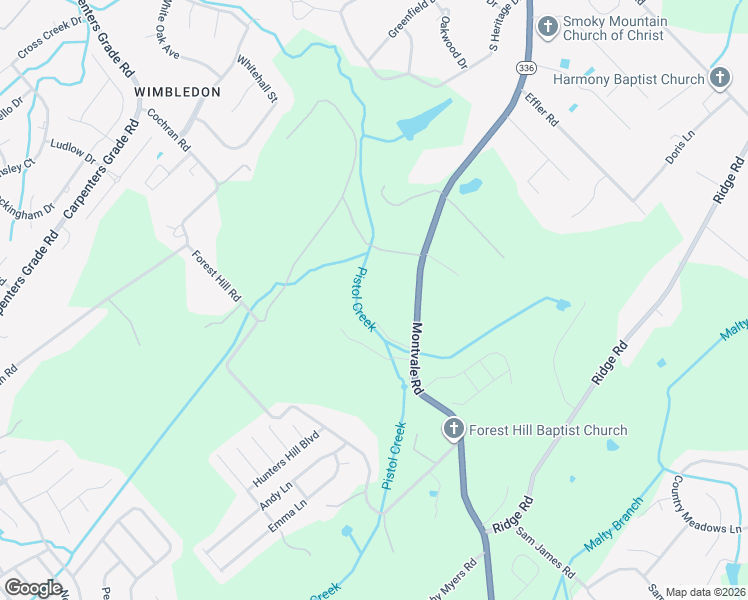 map of restaurants, bars, coffee shops, grocery stores, and more near 136 Seals Crossing Way in Maryville