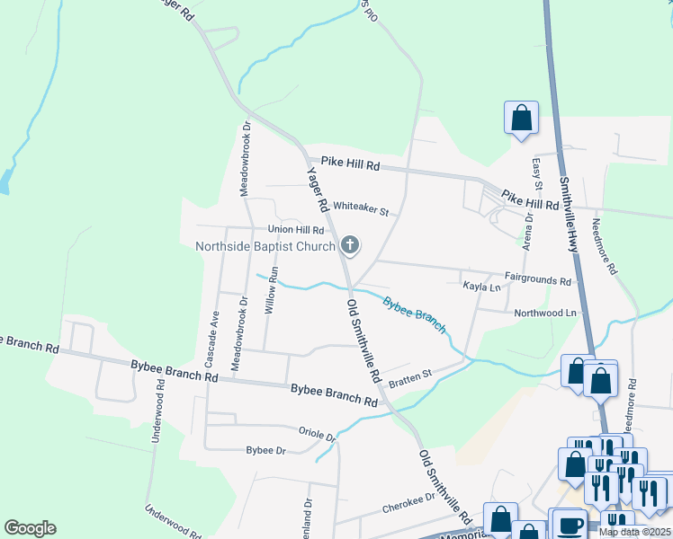 map of restaurants, bars, coffee shops, grocery stores, and more near 1523 Yager Road in McMinnville