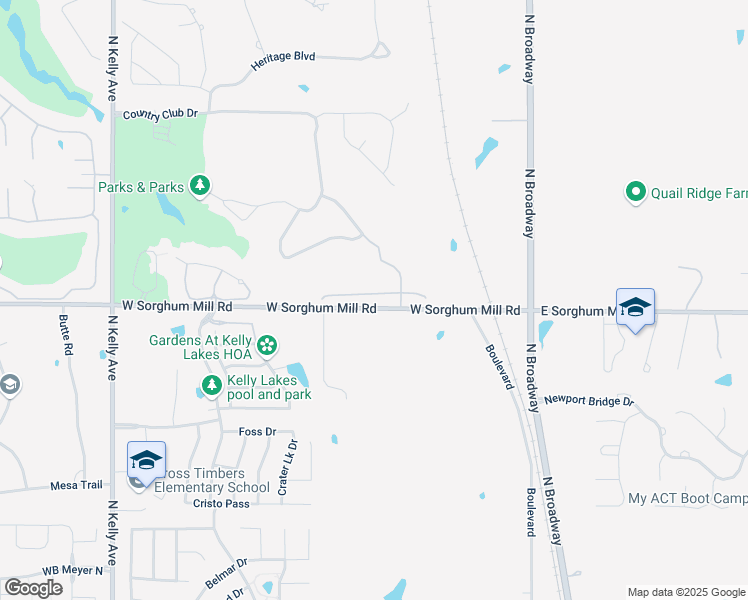 map of restaurants, bars, coffee shops, grocery stores, and more near 372 Saint Claire Drive in Edmond