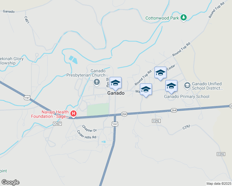 map of restaurants, bars, coffee shops, grocery stores, and more near in Ganado