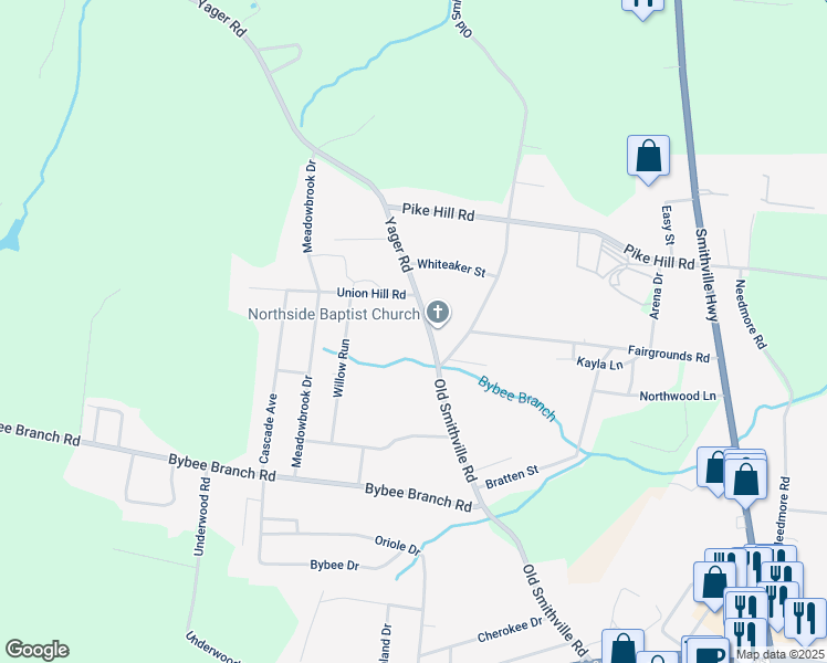 map of restaurants, bars, coffee shops, grocery stores, and more near 1523 Yager Road in McMinnville
