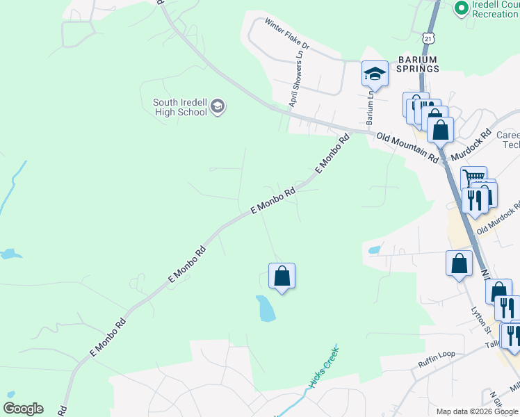 map of restaurants, bars, coffee shops, grocery stores, and more near 150 Rc Farm Drive in Troutman