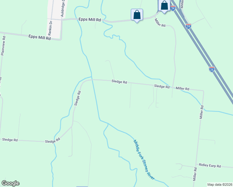 map of restaurants, bars, coffee shops, grocery stores, and more near 5848 Sledge Road in Christiana