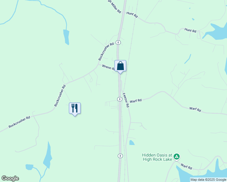 map of restaurants, bars, coffee shops, grocery stores, and more near 7292 North Carolina 8 in Lexington