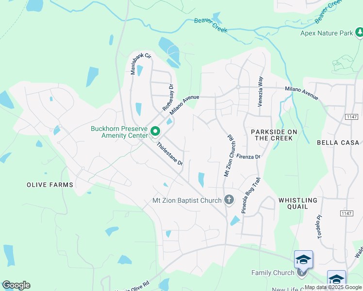 map of restaurants, bars, coffee shops, grocery stores, and more near 1936 Kings Knot Court in Apex