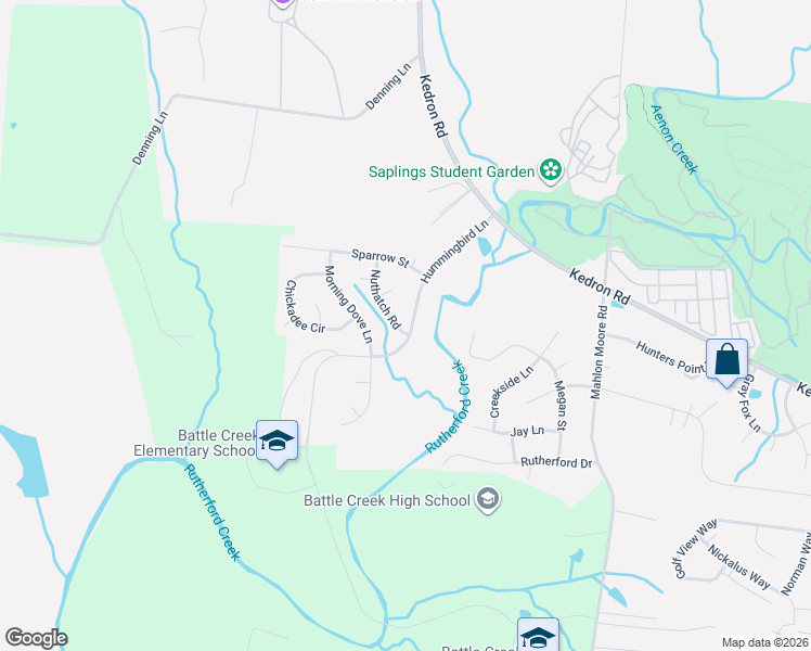 map of restaurants, bars, coffee shops, grocery stores, and more near 1028 Hummingbird Lane in Spring Hill