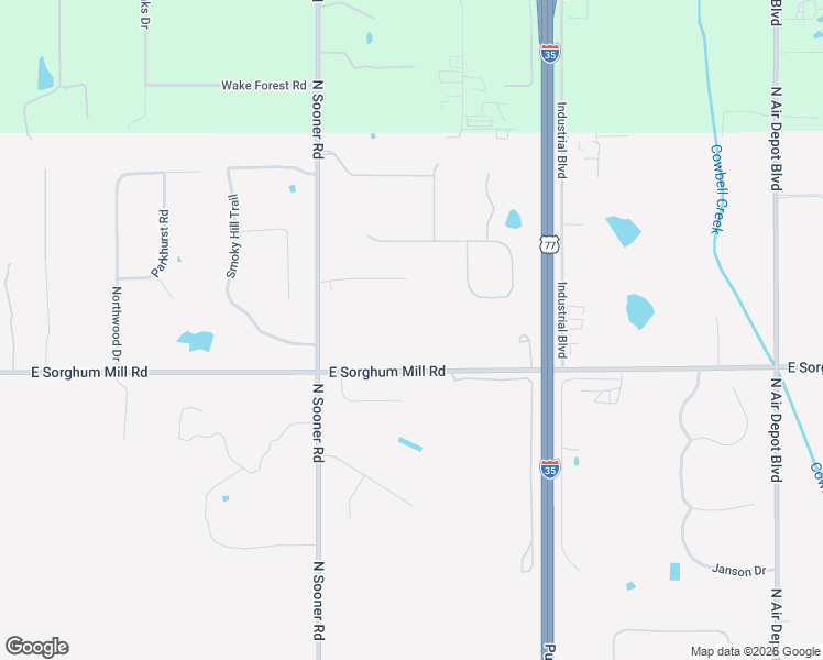 map of restaurants, bars, coffee shops, grocery stores, and more near 4609 East Sorghum Mill Road in Edmond