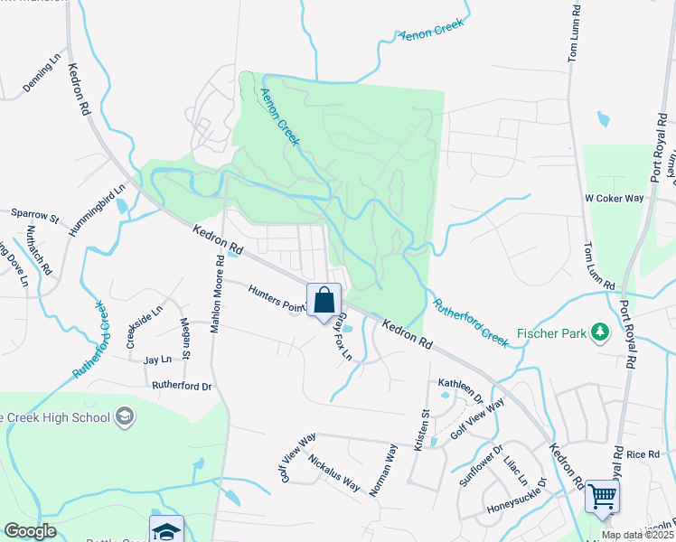 map of restaurants, bars, coffee shops, grocery stores, and more near 4098 Deer Creek Boulevard in Spring Hill