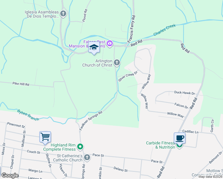 map of restaurants, bars, coffee shops, grocery stores, and more near 2313 Faulkner Springs Road in McMinnville