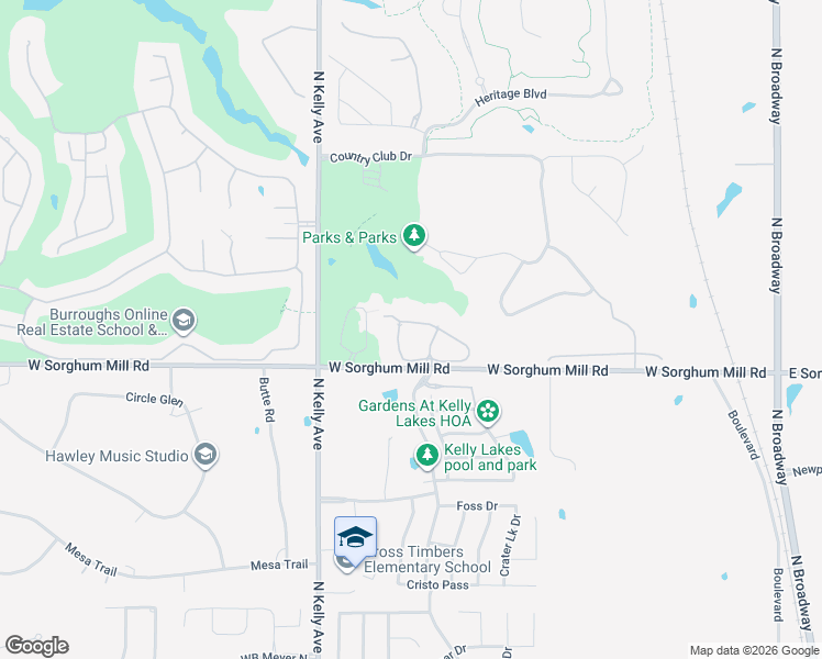 map of restaurants, bars, coffee shops, grocery stores, and more near 704 Aberdeen Road in Edmond