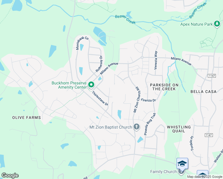 map of restaurants, bars, coffee shops, grocery stores, and more near 1915 Kings Knot Court in Apex