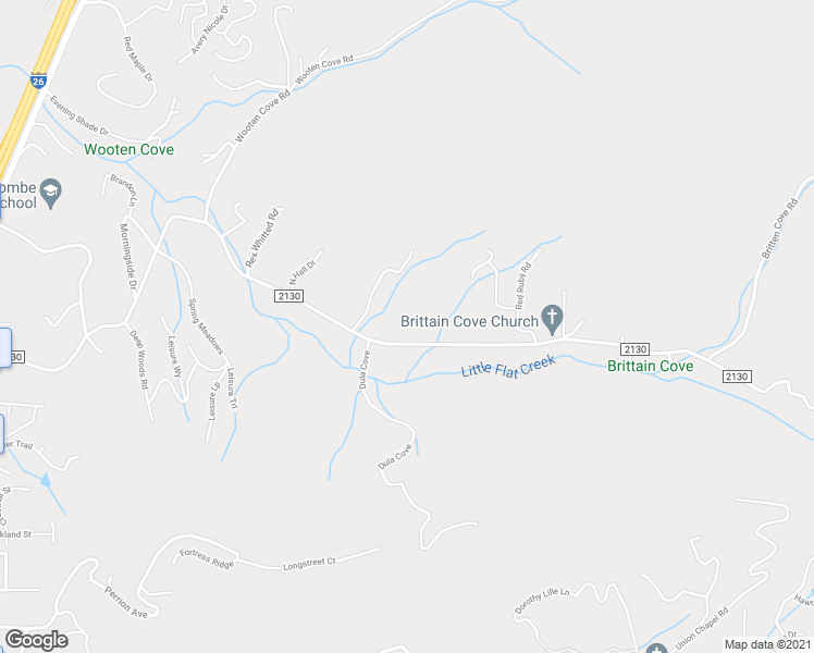 map of restaurants, bars, coffee shops, grocery stores, and more near 238 Dula Springs Road in Weaverville