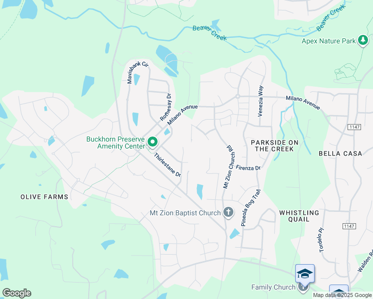 map of restaurants, bars, coffee shops, grocery stores, and more near 1915 Kings Knot Court in Apex