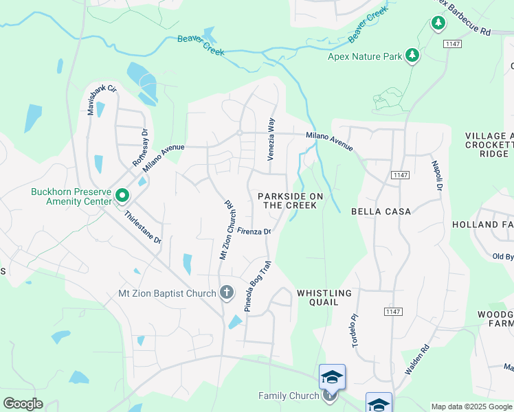 map of restaurants, bars, coffee shops, grocery stores, and more near 1959 Baldhead Island Drive in Apex