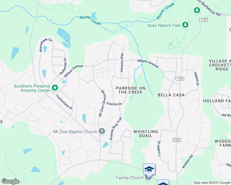 map of restaurants, bars, coffee shops, grocery stores, and more near 1959 Baldhead Island Drive in Apex